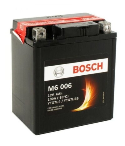 AKÜ: Bosch M6006 12V 6Ah AGM YTX7L-BS Motosiklet Aküsü